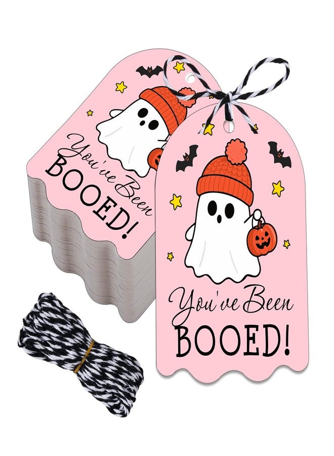 TI-EDC Friendsgiving Tags with String-You've Been Booed Gift Tags, 80 Pcs Boo Bags Hanging Candy Bag Wrap Tag, Happy Halloween Tag for Goodie Bags,Fall Gifts for Women - Image 1